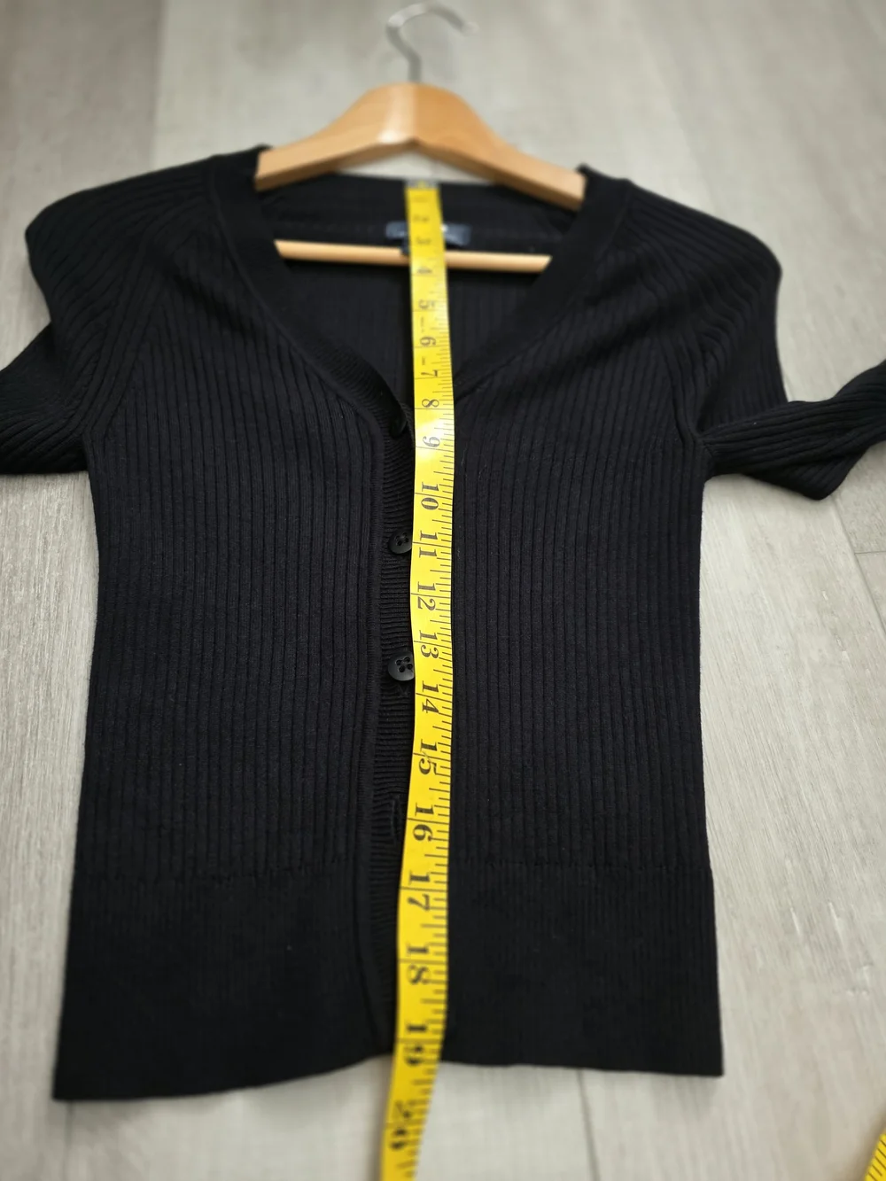 Maeve by Anthropologie Ribbed Knit Cropped Cardigan Black XXS - Picture 9 of 9